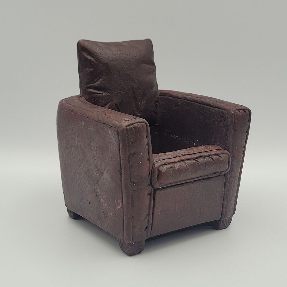 Ceramic Armchair Planter Brown/Red 5" H x 4" W Cottage Whimsical Retro Decor